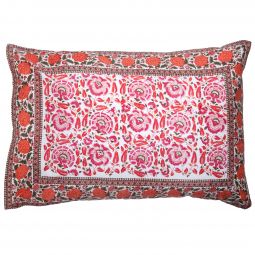 Sanya-Riyad Reversible Pillow Case - Pink/Orange